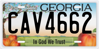 GA license plate CAV4662
