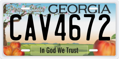 GA license plate CAV4672