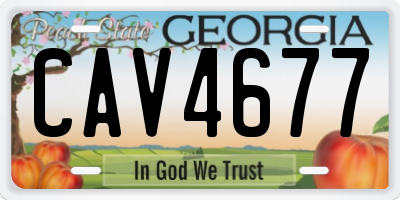 GA license plate CAV4677