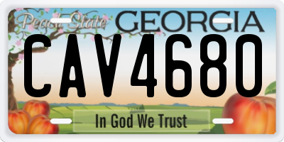 GA license plate CAV4680