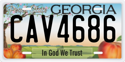 GA license plate CAV4686