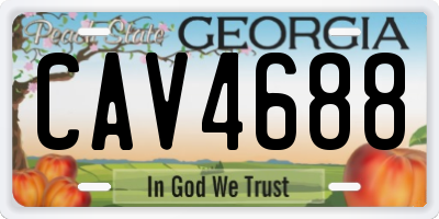 GA license plate CAV4688