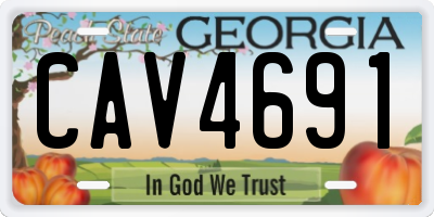 GA license plate CAV4691