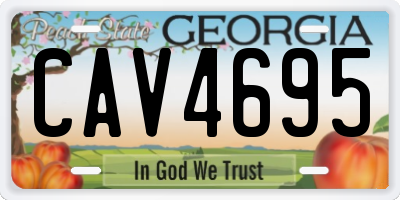 GA license plate CAV4695