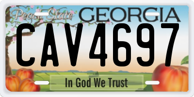 GA license plate CAV4697