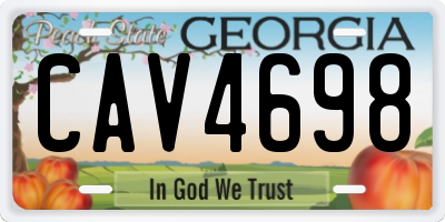 GA license plate CAV4698