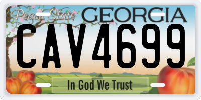GA license plate CAV4699