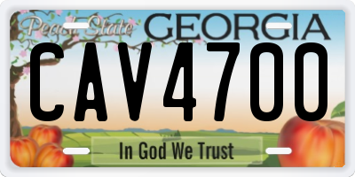 GA license plate CAV4700