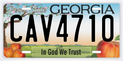 GA license plate CAV4710