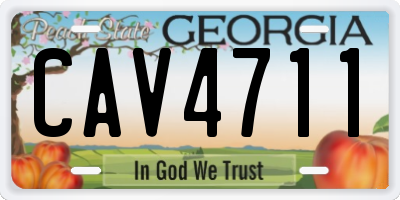 GA license plate CAV4711
