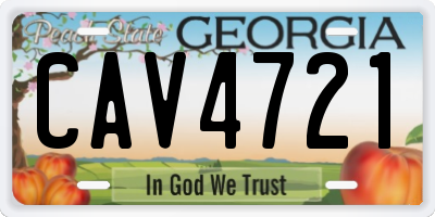 GA license plate CAV4721