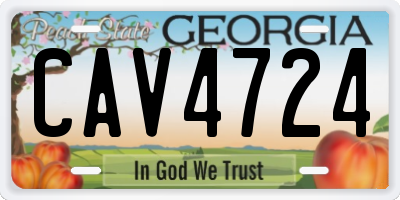 GA license plate CAV4724