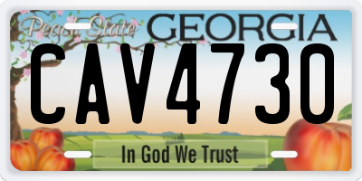 GA license plate CAV4730