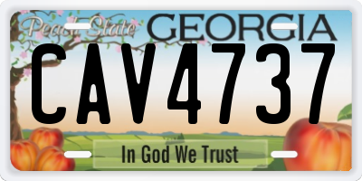 GA license plate CAV4737