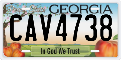 GA license plate CAV4738