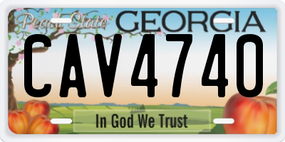 GA license plate CAV4740