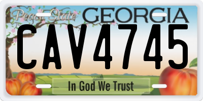 GA license plate CAV4745