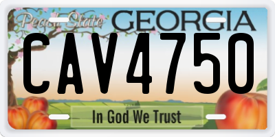 GA license plate CAV4750