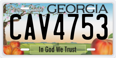 GA license plate CAV4753