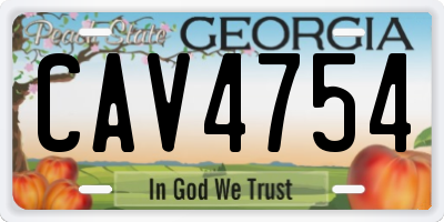GA license plate CAV4754