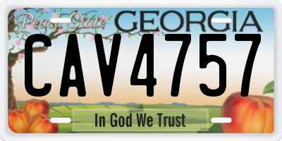 GA license plate CAV4757