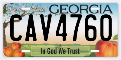 GA license plate CAV4760