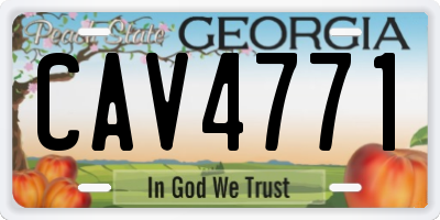 GA license plate CAV4771