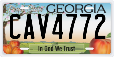 GA license plate CAV4772