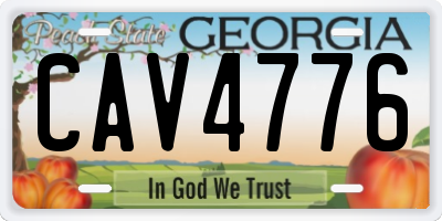 GA license plate CAV4776
