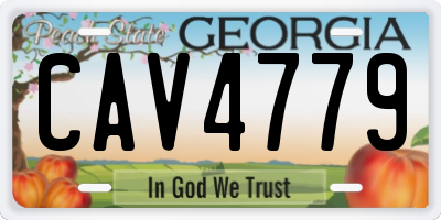 GA license plate CAV4779