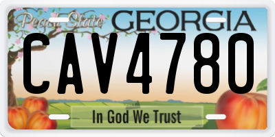 GA license plate CAV4780