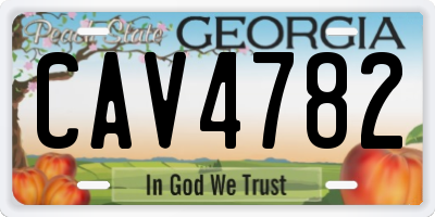 GA license plate CAV4782