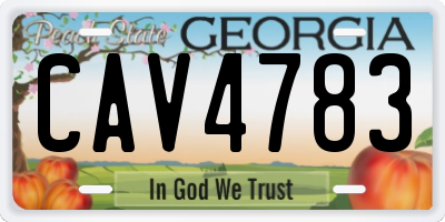 GA license plate CAV4783