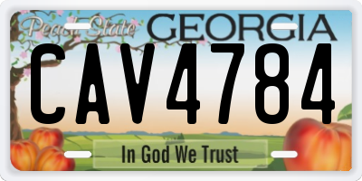 GA license plate CAV4784