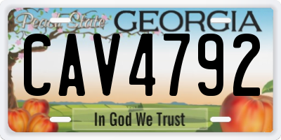 GA license plate CAV4792