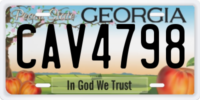 GA license plate CAV4798