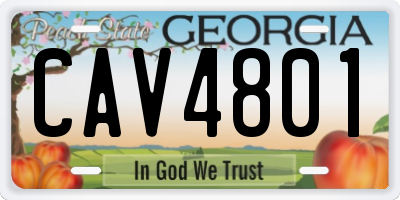 GA license plate CAV4801