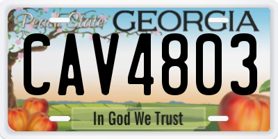 GA license plate CAV4803