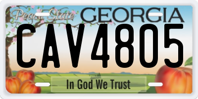 GA license plate CAV4805