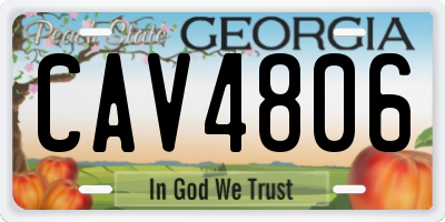 GA license plate CAV4806