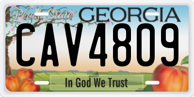 GA license plate CAV4809