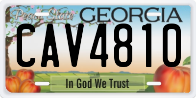 GA license plate CAV4810