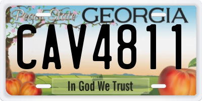GA license plate CAV4811