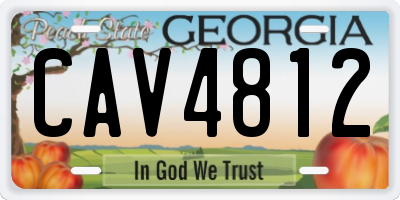 GA license plate CAV4812