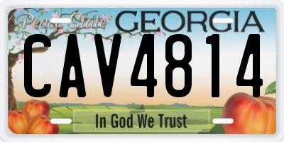 GA license plate CAV4814