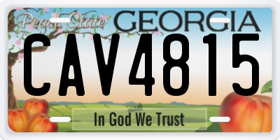 GA license plate CAV4815