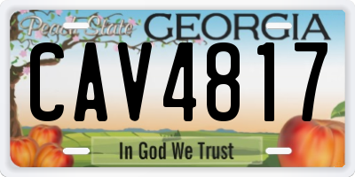 GA license plate CAV4817