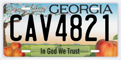 GA license plate CAV4821