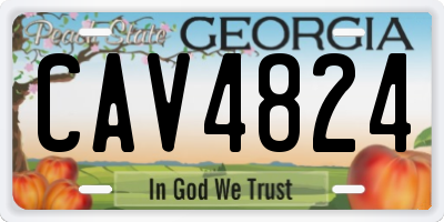 GA license plate CAV4824