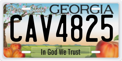 GA license plate CAV4825